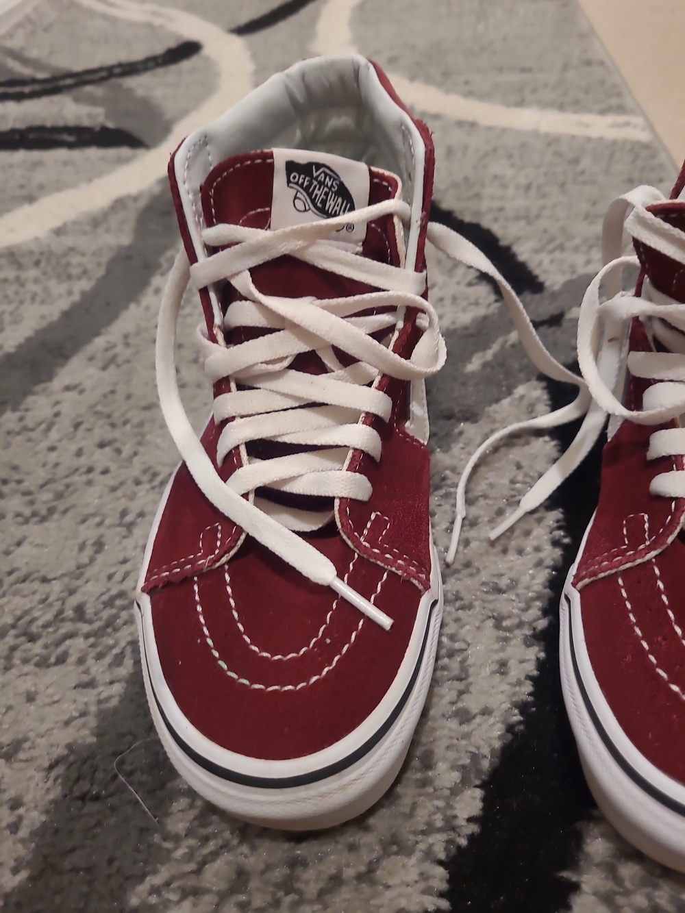 Vans Womens 6 Sk8-Hi High Top Suede Canvas Sneakers Maroon - Picture 3 of 12